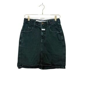 Vintage Marithe Francois Girbaud Denim Skirt Size 9/10 Hunter Green Wash 90's